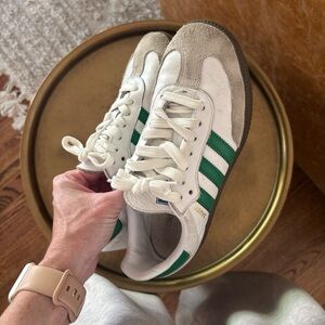 Adidas sambas White and Green trainers